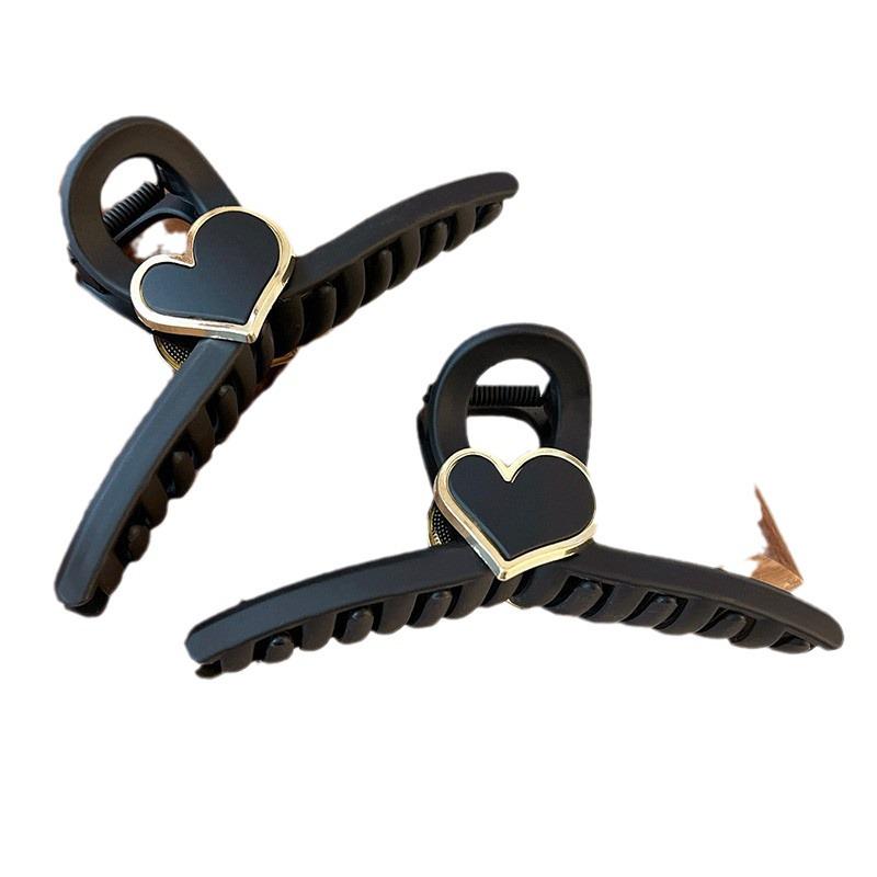 Matte Black Hair Claw for Women - Elegant Large Hairpin with Strong Hold and Volume Enhancement