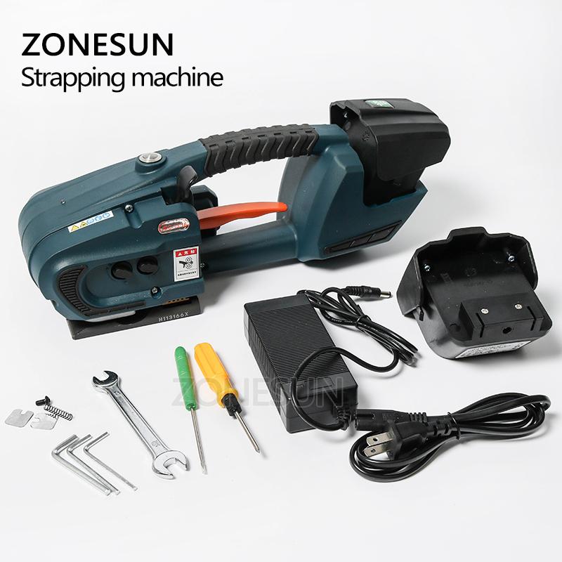 ZONESUN ZS-JDC16 13mm-16mm PET PP Plastic Strapping Machine Tools Battery Powered Strap Machine With 2 batteries