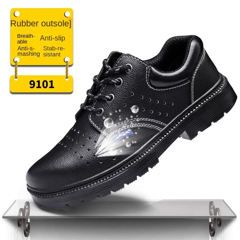 Arbeidsverzekeringsschoenen Heren Vierseizoenen Anti-smash en Anti-perforatie Superzachte Comfortabele Werkschoenen Veiligheidsschoenen 42 yellow