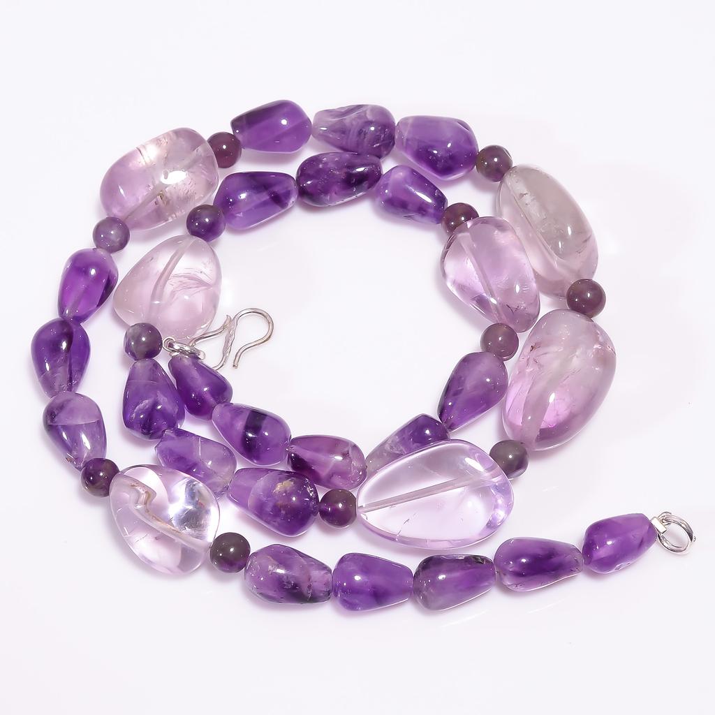 Natural AmethystGemstone Beads Necklace 5-21 mm 18" UB-8168 UB-8168