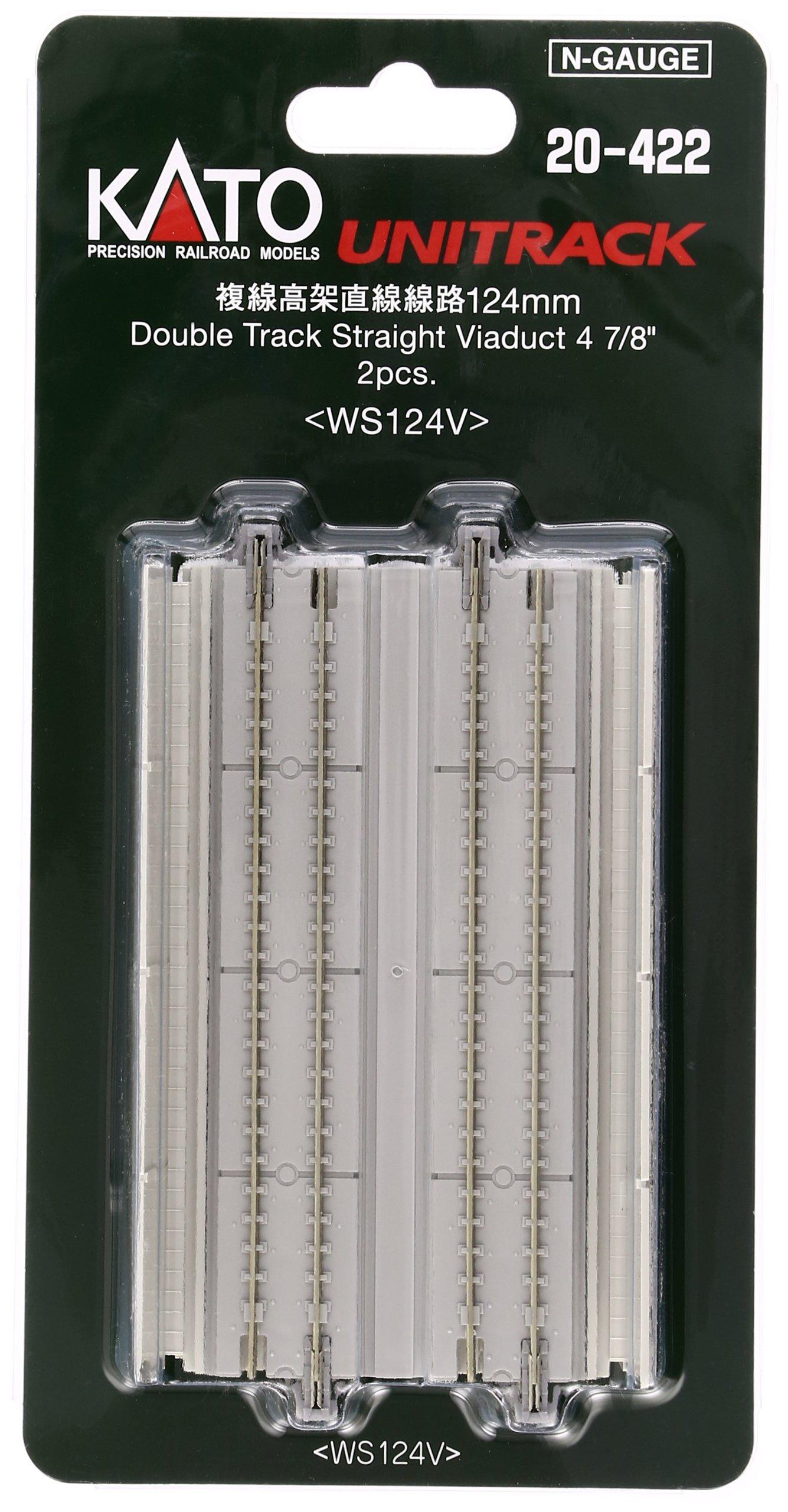 

KATO N Gauge Elevated Straight Set of Model Railroad Supplies Double-Track Track, 124mm, 2, 20-422,
