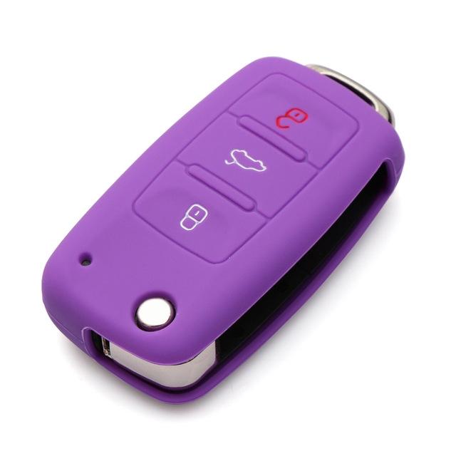 2 PCS Silicone Car Key Cover Case for Volkswagen Golf