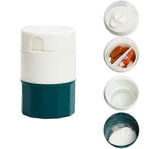 Pill Divider 4-in-1 Multifunctional Pill Cutter Medicine Case Tablet Divider with Storage Compartment Mini Pill Box Medicine Divider with Stainless St