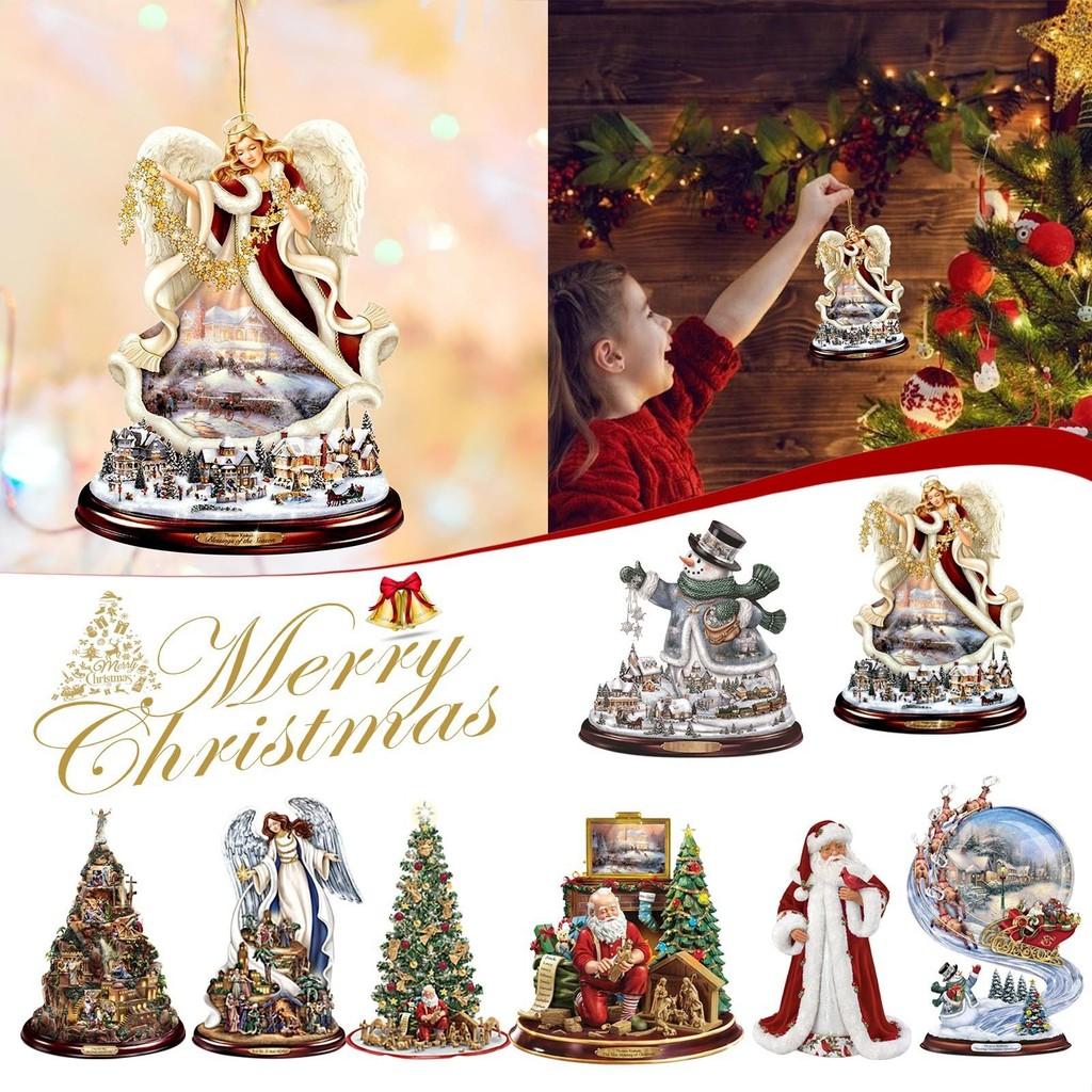Christmas Cheerful Acrylic Tree Santa Car Charm Whimsical Home And Auto Decoration