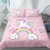 Cartoon Unicorn Duvet Cover Set With Pillowcase Queen King Size 2 3 Pcs Bedding For Kids Adults Polyester