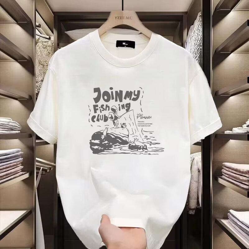 Trendy Brand Short-Sleeved Pure Cotton Men'S Printed T-Shirt Trendy Men'S And Women'S Versatile Round Neck T-Shirt Men'S