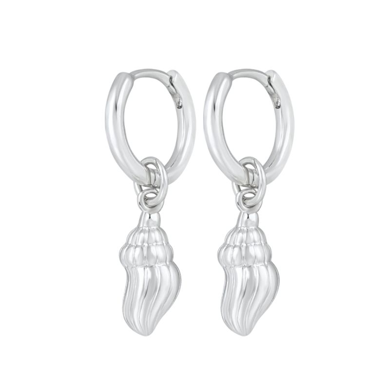 925 Silver Needle Vintage Geometric Pendant Earrings Round/Square/Shell Earrings for Women Fashion Jewelry Pendientes