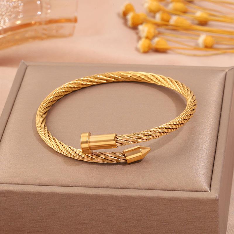 Popular steel wire nail women's light luxury fashion European and American simple design stainless steel