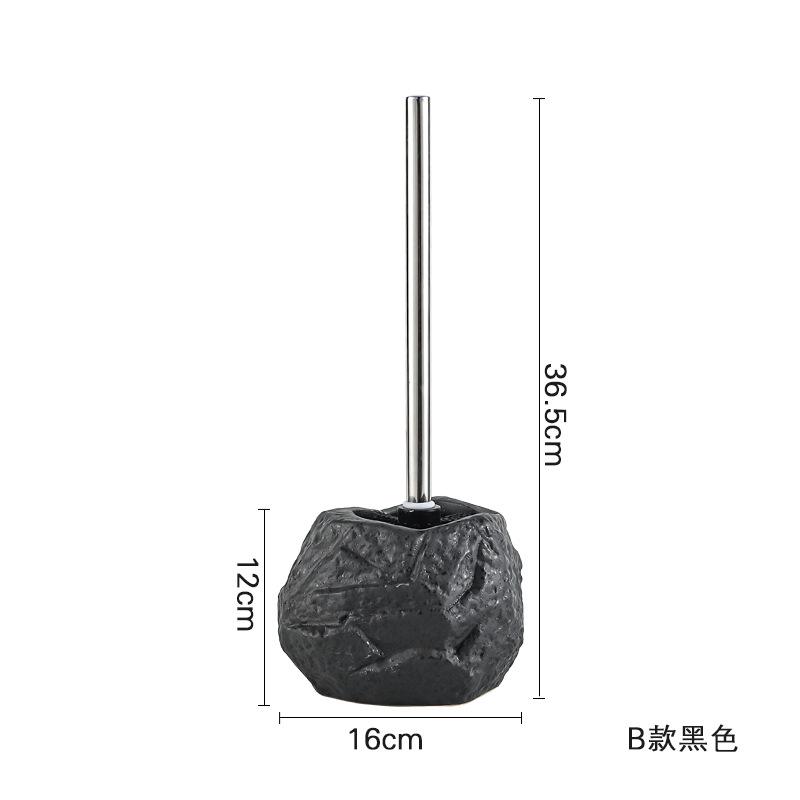 

Hotel Vintage Stone Shape Ceramic Toilet Brush Irregular Toilet Wash Toilet Brush Household Cleaning Brush Bathroom Accessories