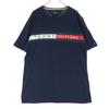 Embroidery Short Sleeve Round Neck T-shirt L Navy Men's Used