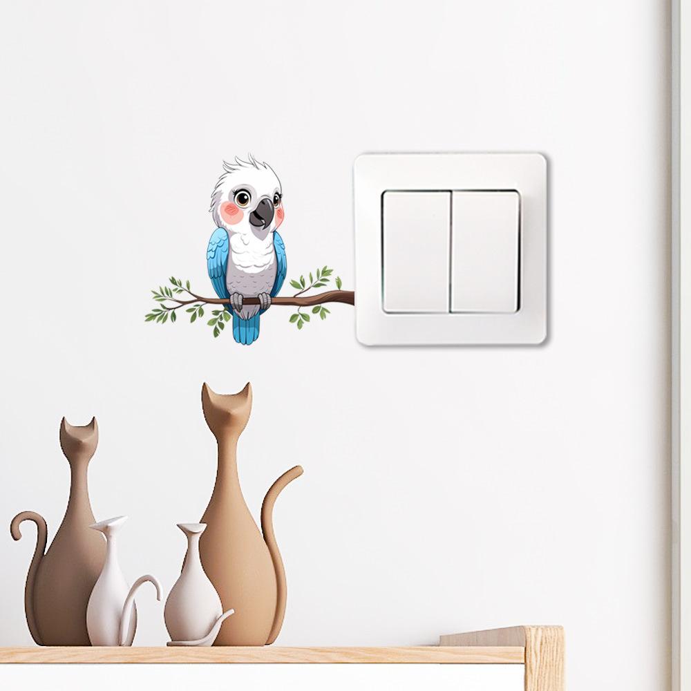 Branch Bird Self Adhesive Switch Wall Sticker for Bedroom Study Living Room Home Decor