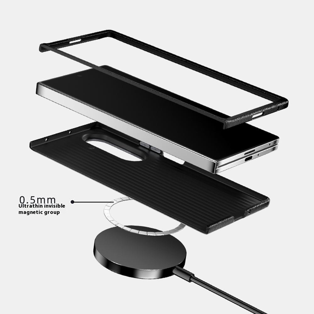 ABEEL For Samsung Galaxy Z Fold7 5G Case Compatible with MagSafe Beast Texture Micro-Embossing Back Cover