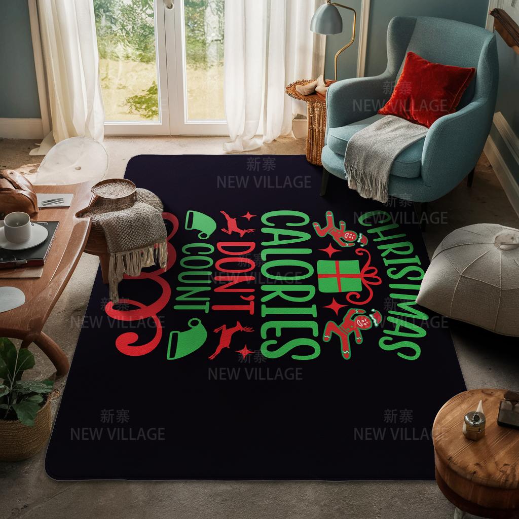 House Entrance Carpet Home Door Mat Living Room Bath Foot Bathroom Non-slip Water Absorption Rugs Bath Merry Christmas Winter