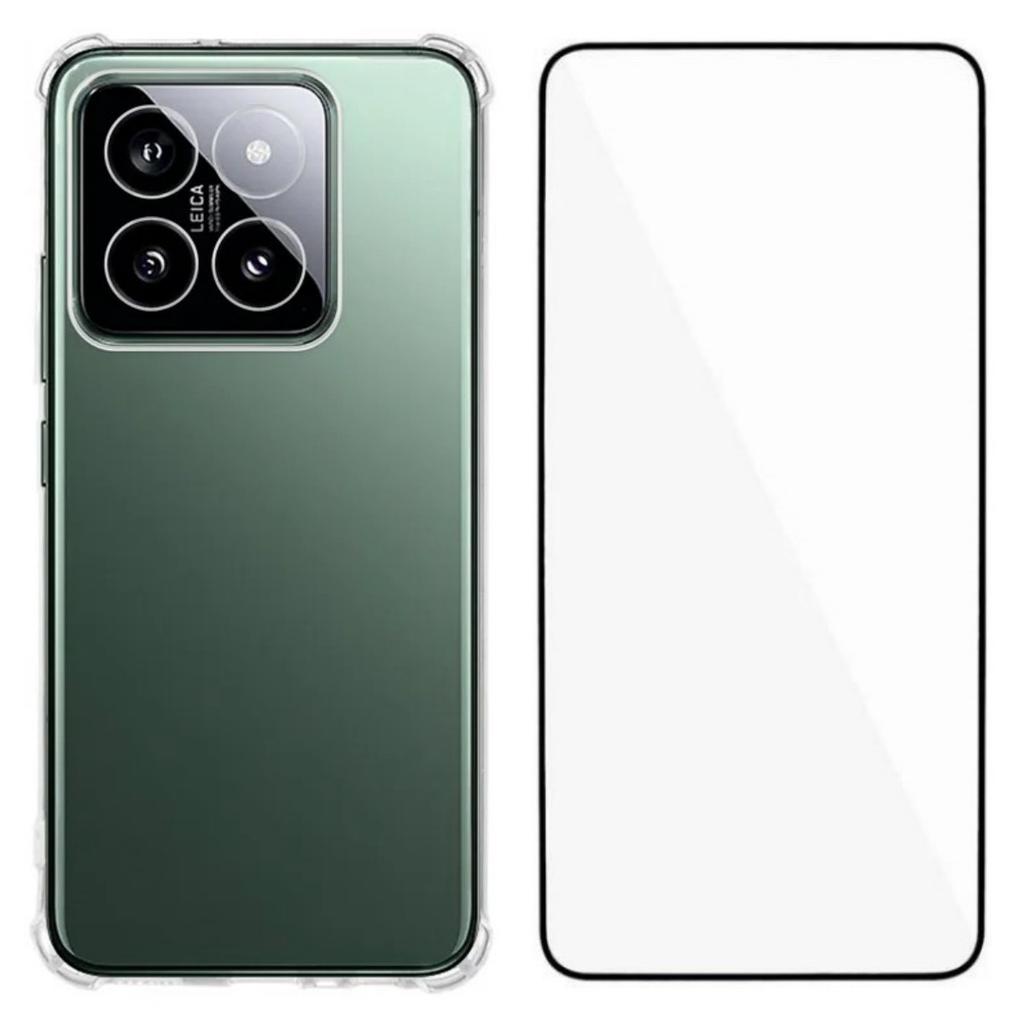 For Xiaomi 15 Pro TPU Case WANLONFENG WL3 Series 1.5mm Phone Cover with Tempered Glass Film