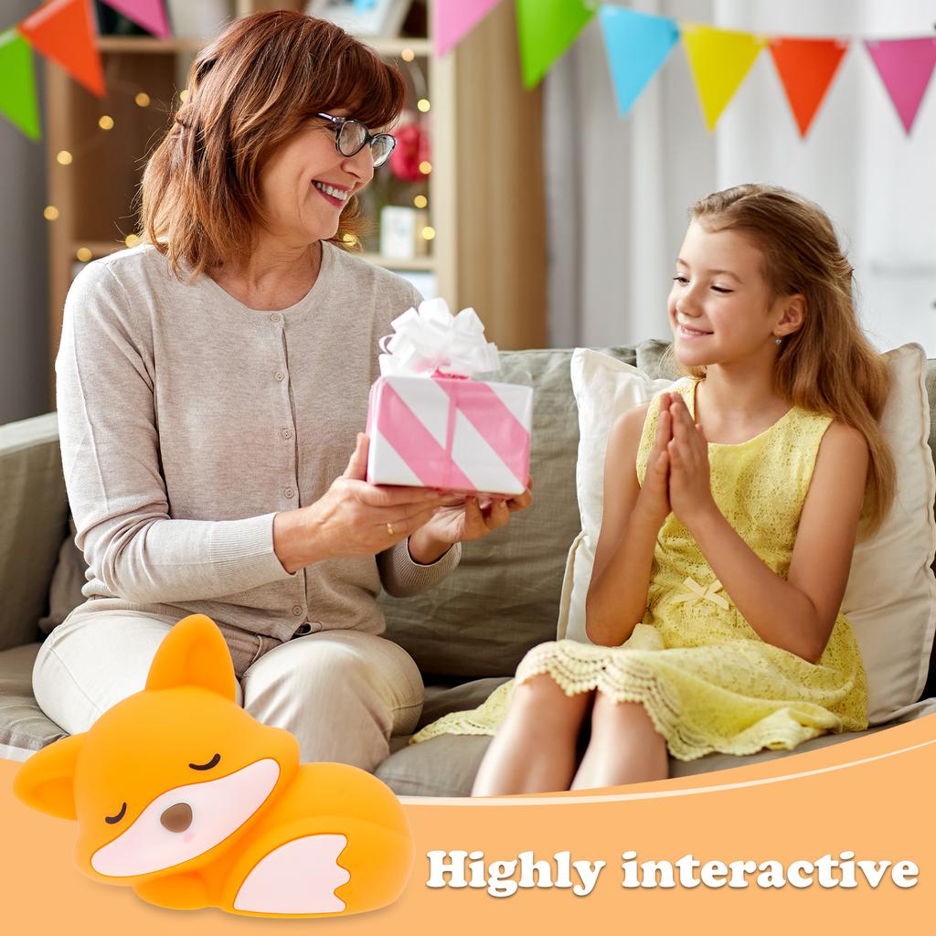 Cute Fox/Duck/Peach Butt Night Light Ornaments LED Squishy Novelty Animal Night Lamp for Bedroom Children's Room Decor Xmas Gift