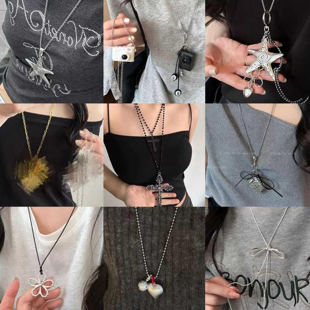 Y2K Starfish Flower Necklace: Cool, Sweet Style for Women’s Fashion