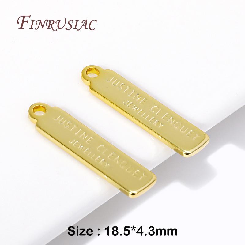 10/20Pcs 'Good Luck' Round Charm Pendant 18K Gold Plated Small Extend Chain Tag DIY Necklace Bracelet Accessories