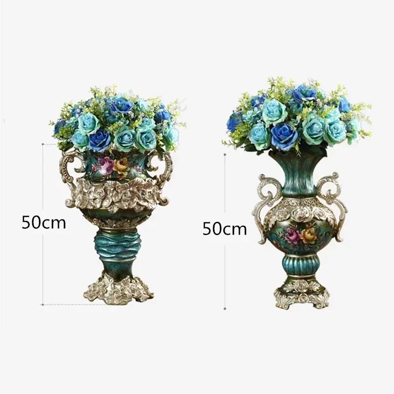 Height 50cm Retro Style Originality Vase Landing Large Size Flower Arrangement Luxurious Ornaments Home Furnishings Decorate