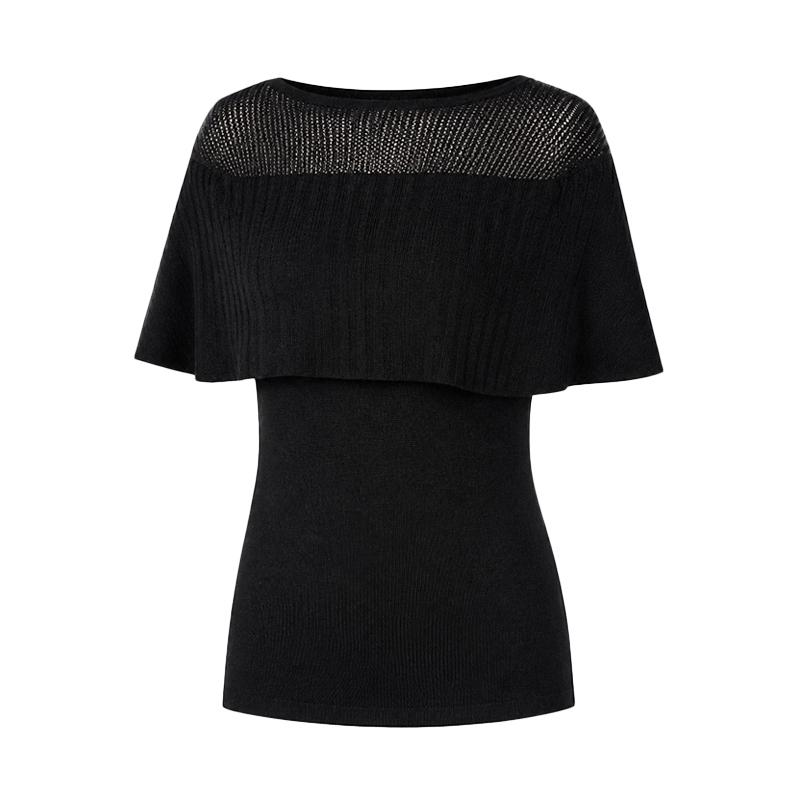 TVIEW See-Through Cape Knit_V6B-Ckn019