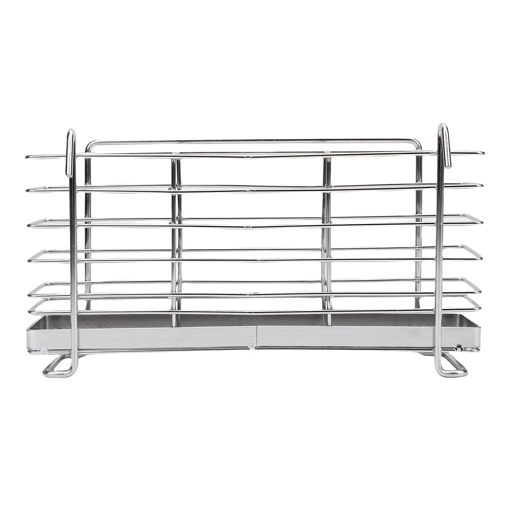 Abtropfgestell für Küchenutensilien mit Haken 3 Fächer 304 Edelstahl Abtropfkorb für Essstäbchen Gabeln