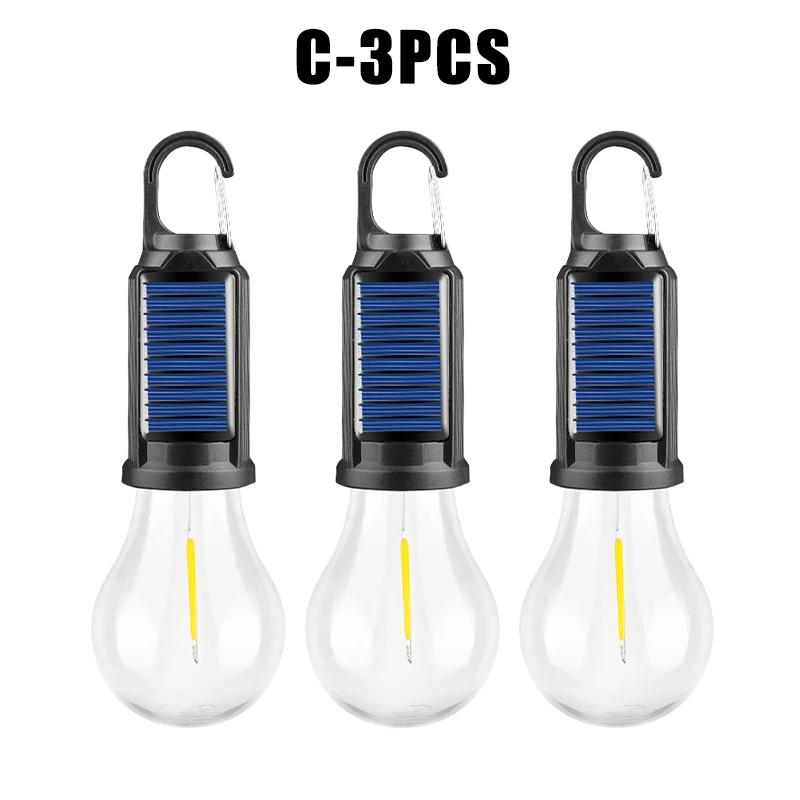 Outdoor Solar Camping Light Decorative Bulb Rechargeable Hookup Camping Vintage Tent Light Ambient Light Tungsten Light