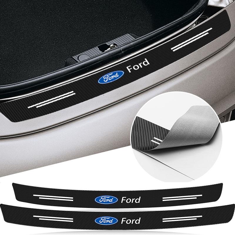 Carbon Fiber Car Trunk Rear Bumper 3D Sticker Guard Plate Protector For Ford Focus Mk2 Mk3 Fiesta Ranger Mondeo S-MAX Kuga Mustang Auto Goods