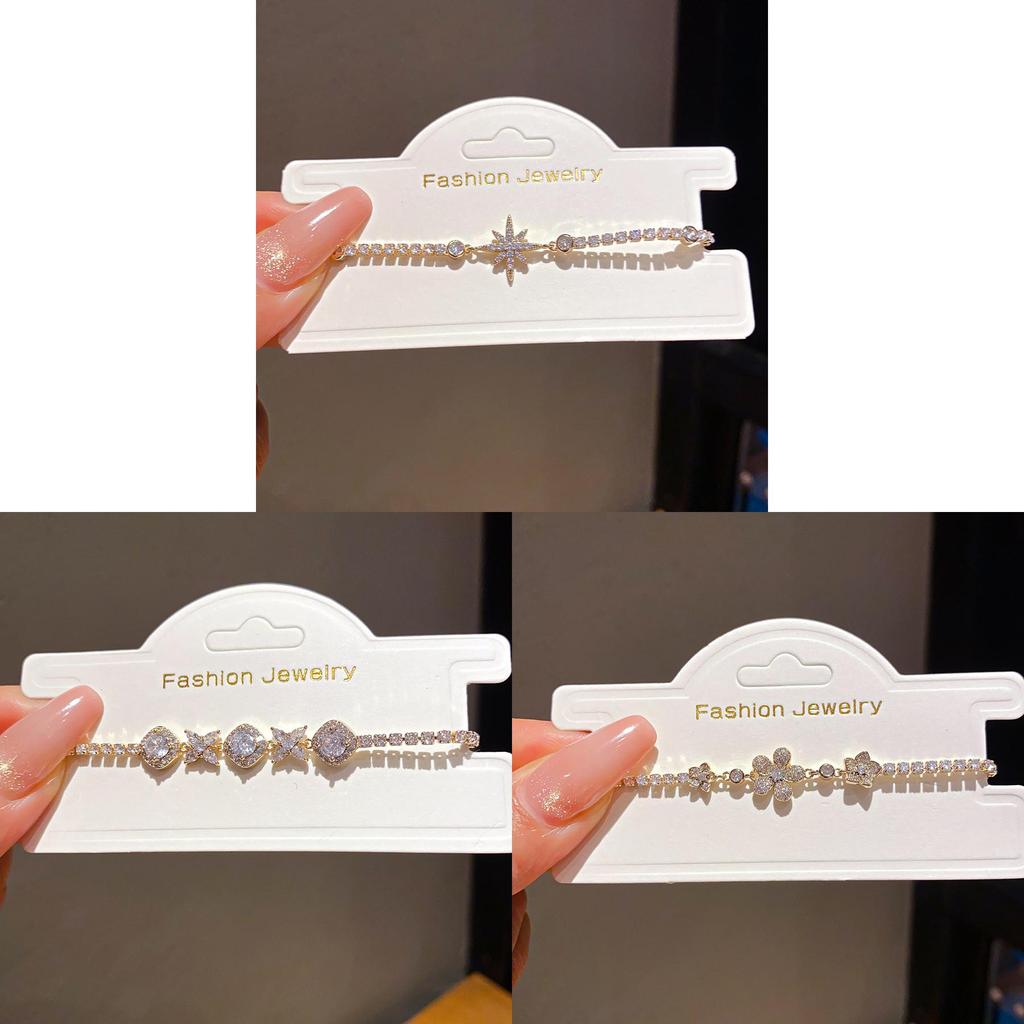Star Shape Zircon Crystal Gold Plated Bracelet For Women Gift Jewelry