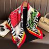 90*90cm Square Shawls Wraps Floral Print Neck Scarf For Women Silk Satin Neck Scarfs Ladies Bandana Foulard Head Scarves Female