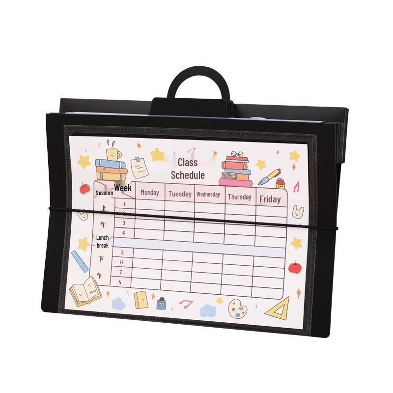 Wall-Mounted Accordion Bag: Multi-Functional A4 Thickened 6-Grid Document Organizer