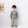 Koreansk randig långärmad baby-t-shirt för pojkar och flickor - Vår/Hösttopp