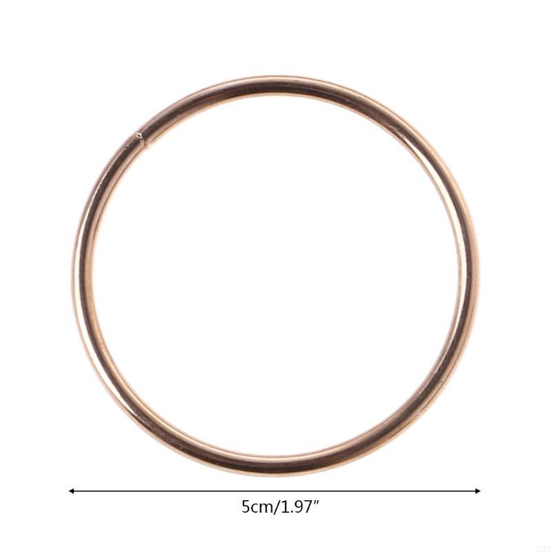 Round Dreamcatch Circle Gold Color Round Wire Wreath Making for Independence Day Flower Making Supply X3UC