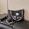 2025 Japanese Embroidery Canvas Crossbody Bag - Gao Yuanyuan Style, Cute Women’s Shoulder Handbag