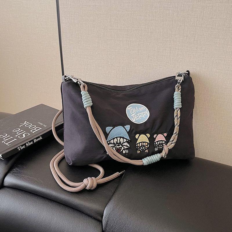 2025 Japanese Embroidery Canvas Crossbody Bag - Gao Yuanyuan Style, Cute Women’s Shoulder Handbag