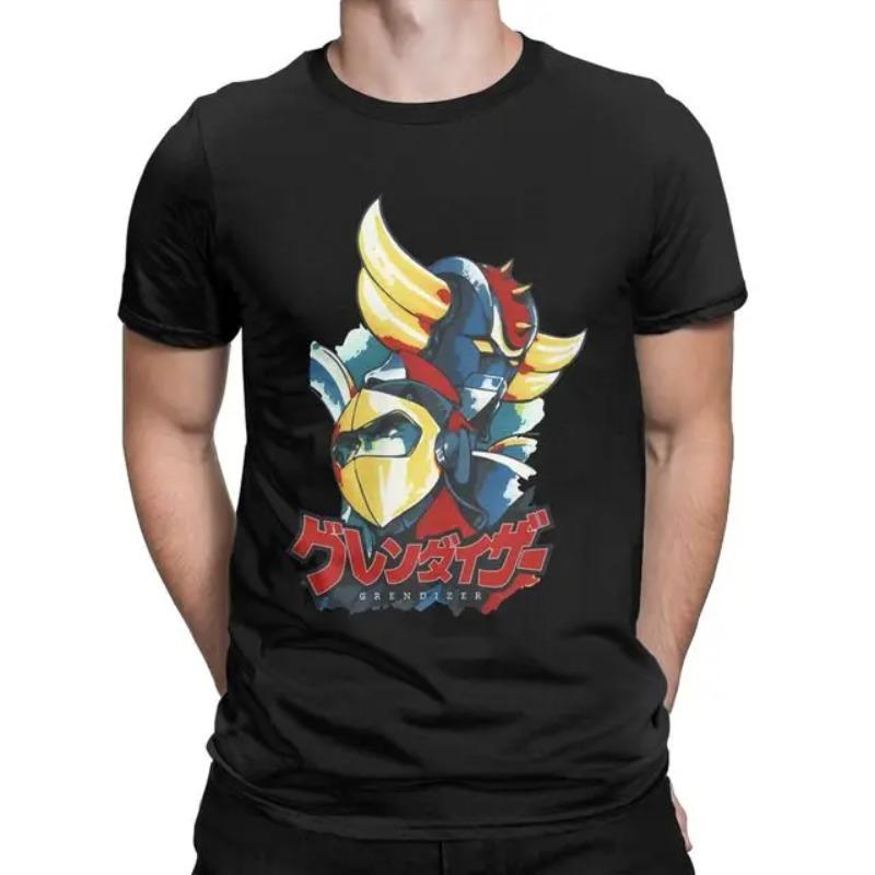 Grendizer Ufo Robot Goldrake Mazinger Z Anime Clothing Mens Shirt 80s Manga Short Sleeve Crewneck TShirt Cotton Classic Tops