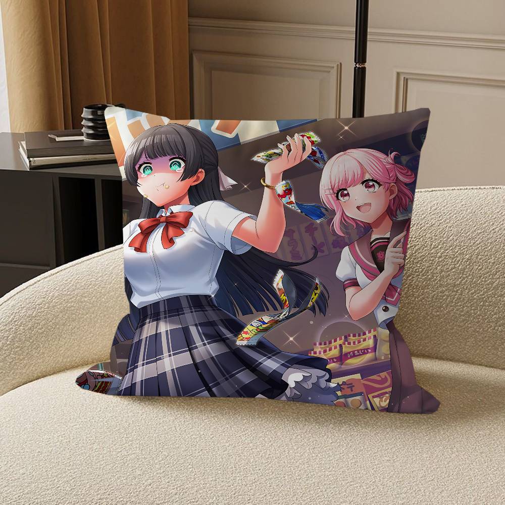 

Game D4DJ-Groovy-Mix-Badge Cushion Cover 30x50 Polyester Sofa Cushions Decorative Throw Pillows Home Decoration Pillowcover 12x12Inch