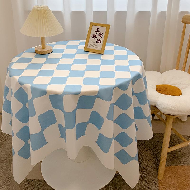Chessboard Plaid Tablecloth Girl Heart Light Luxury High Sense Coffee Table Cover Student Dormitory Desk Makeup Tablecloth