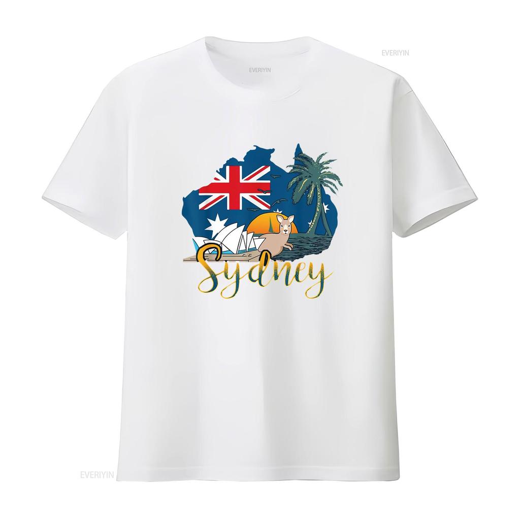 Womens Love Sydney Australia Travel Vacation T Shirt Vintage Washed Stretched Fashion Graphic Versatile Unisex Comfortable