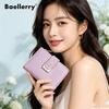Baellerry Women's Solid Color Snap Button Zipper Wallet
