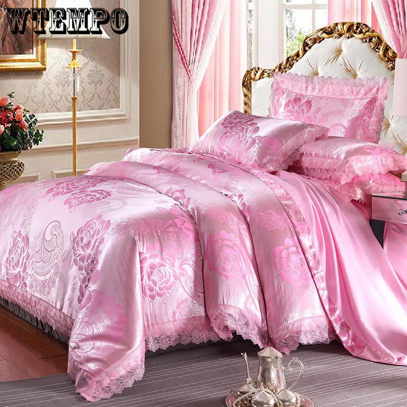WTEMPO Brand Fashion European and American Cotton Jacquard 4pcs Bedding