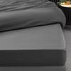 Drap housse - douceur d'interieur - 140x190 cm - percale 100% coton - bonnet 30 cm - anthracite
