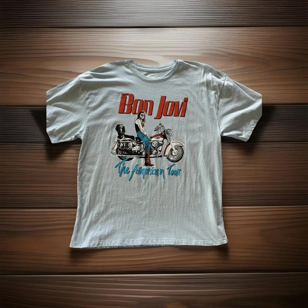 Bon Jovi "These Days" 90s Rock Album Band Photo Vintage Wash Oversized Streetwear Concert Fan Merch T-Shirt Top for Rock Music Lovers Band Collectors