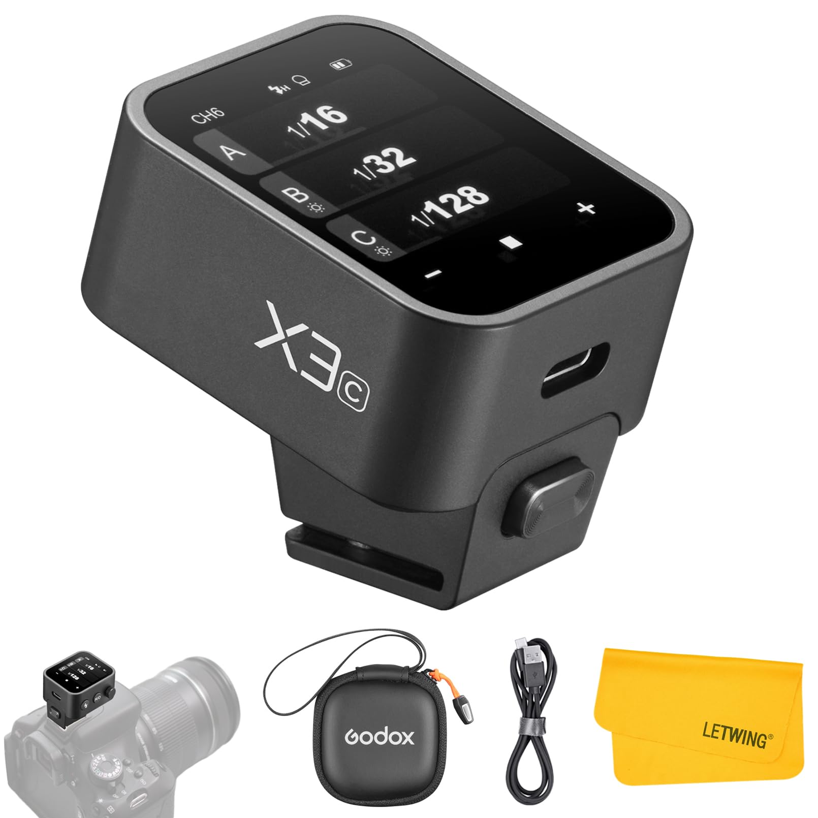 GODOX X3C Передатчик TTL Беспроводной триггер вспышки для Canon TTL Совместим с камерами Canon X3 Соответствие X3-C 2,4G Камеры, Высокоскоростная синхронизация,