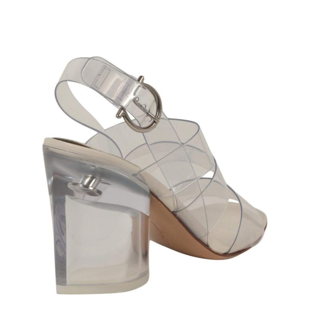 Salvatore Ferragamo Trezze 85 Sandal White Transparent