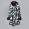 Women's Faux-Fur Shaggy Winter Camo-Coat Long Sleeve Open Front Outwear Fishtail Hooded Jacket