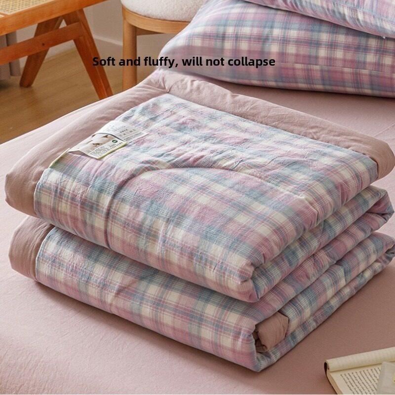 1Pc Summer Quilt Thin Quilt  For Bedroom Bedding Student Dormitory Single Bed Double Bed Breathable Comfortable Not Stuffy