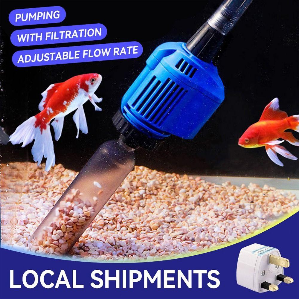 Strong Suction Electric Aquarium Cleaner 16/20W Silent Automatic Fish Tank Cleaner Multi-Function Gravel Extractor