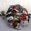1pc Snowman Decorations Automatic Umbrella - Stylish, Durable, with 8-Rib Manual Open Design, Elegant Black Handleyy250920218