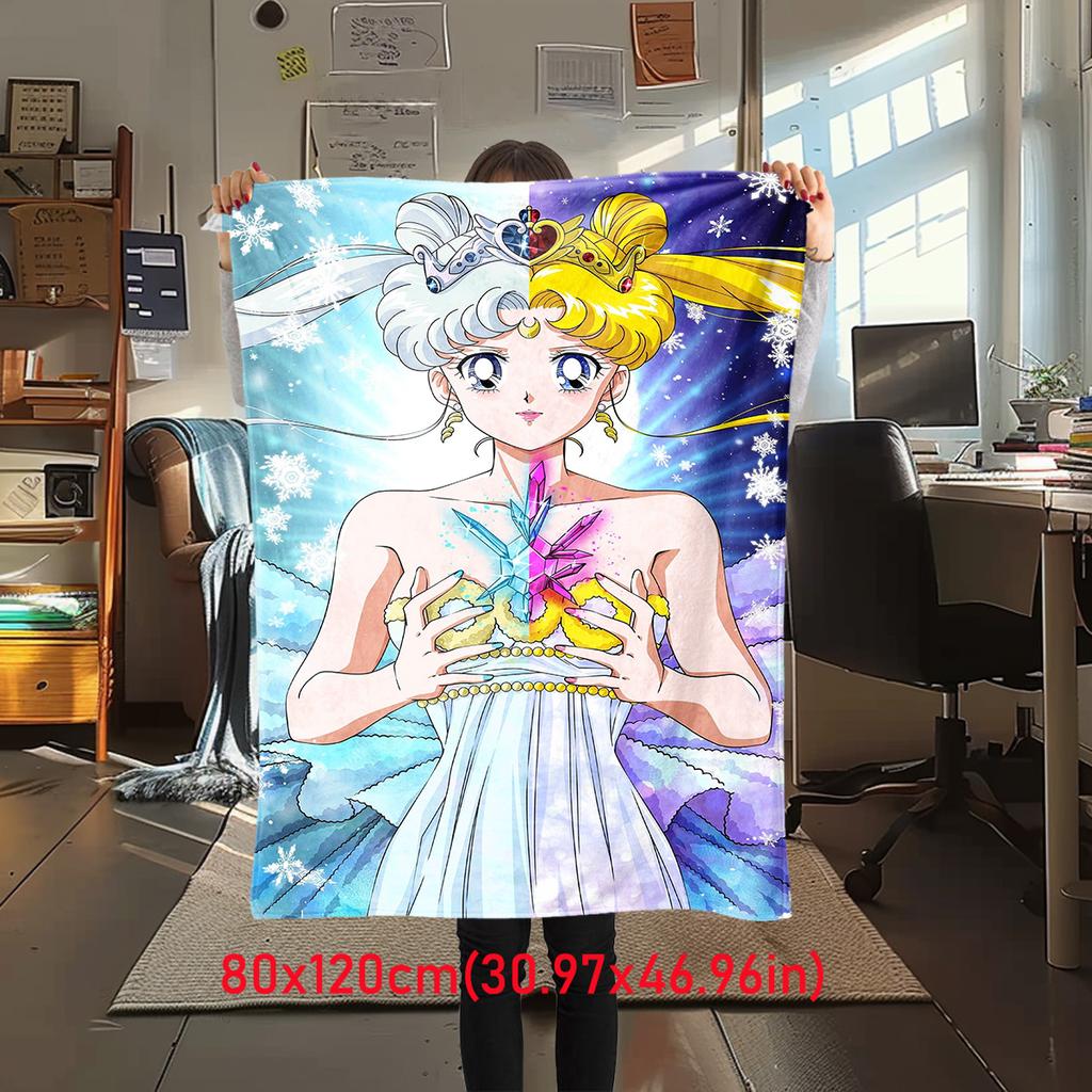 Japanese anime cute cartoon theme Sailor Moon Tsukino Usagi blanket suitable for home beds, sofa covers, office nap, outdoor warm blankets O11