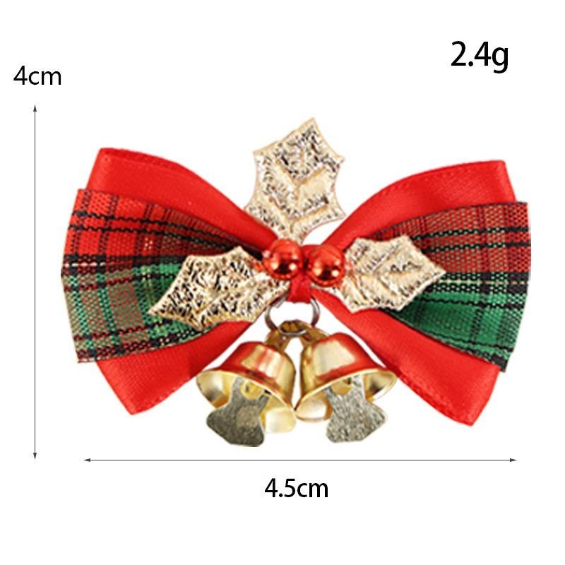 5Pcs Christmas Decor Bow Red Gold Mini Xmas Tree Hanging Bowknot for Navidad New Year Party Home Decoration DIY Wedding Decor