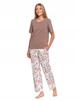 MORAJ S ECRU Women's Soft Short Sleeve Pajama with Long Floral Pants